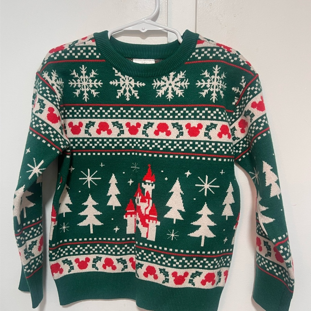 Disney Green and Red Holiday Sweater